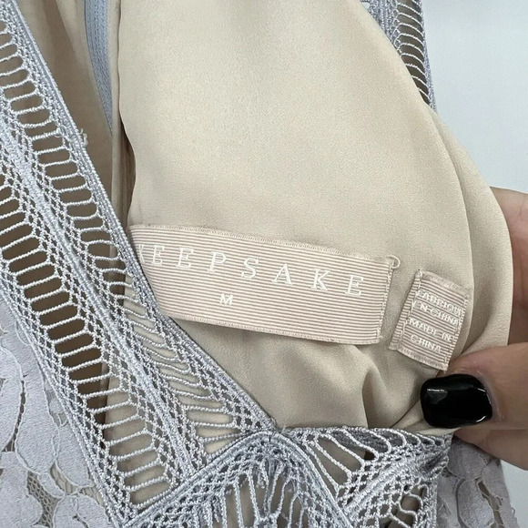 Keepsake The Label Oblivion Deep V Lace Fit & Flare Sleeveless Dress Size Medium - Picture 9 of 10